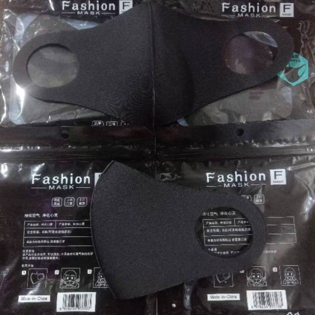 Masker hitam telinga gaya bisa di cuci IDOL FASHION