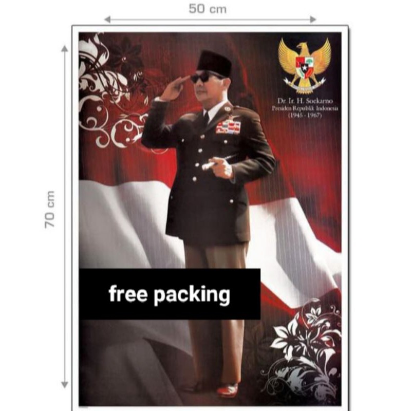 POSTER JUMBO bung Karno/ SOEKARNO UKURAN 50X70CM