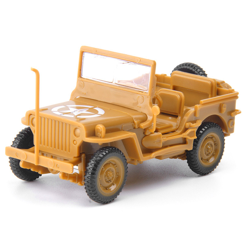 Miniatur Mobil Jeep WW2 US Willys Skala 1 / 48 Untuk Koleksi