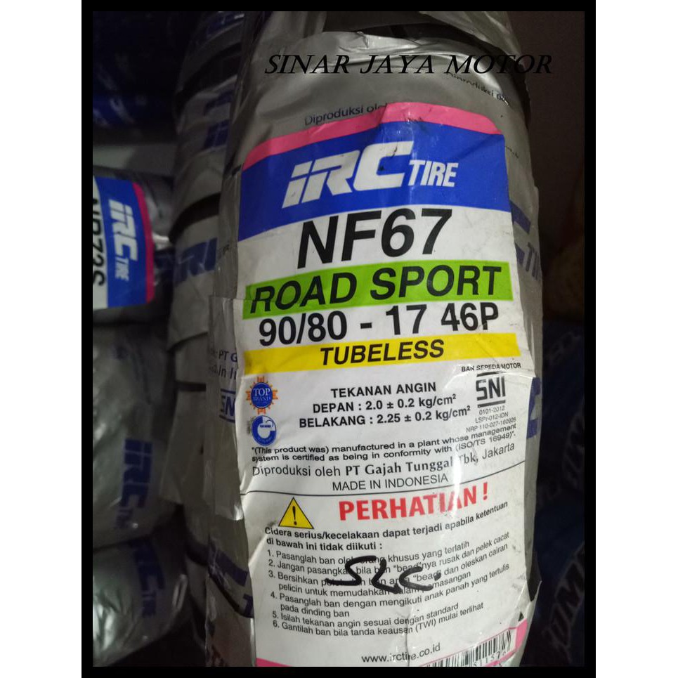 Ban Motor IRC Tubless NF 67 90/80-17 Ban Depan Motor Vixion / MX King