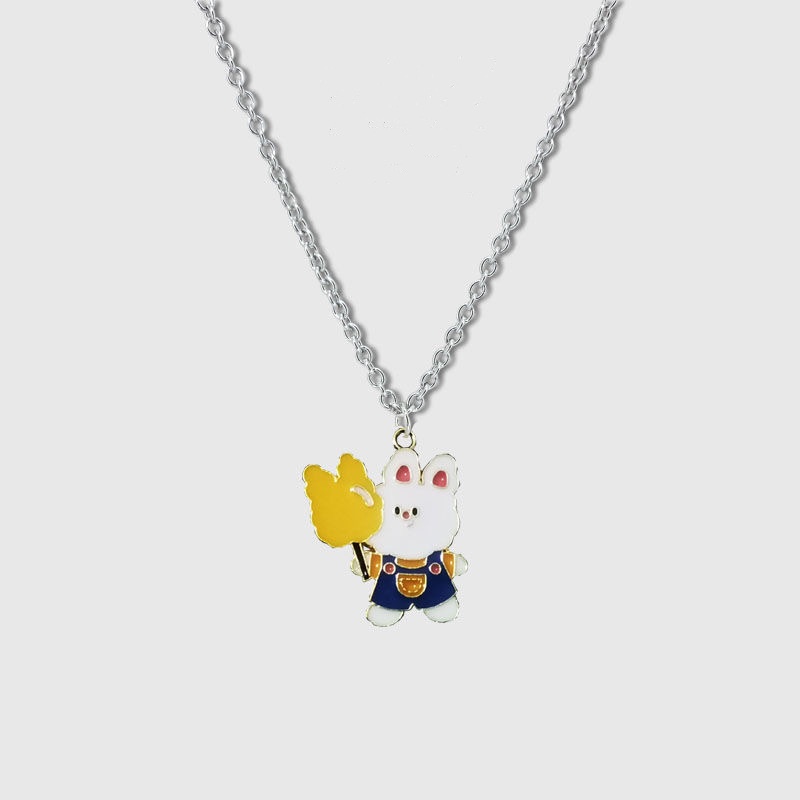 Kalung Rantai Liontin Beruang Marshmallow Gaya Korea Untuk Wanita