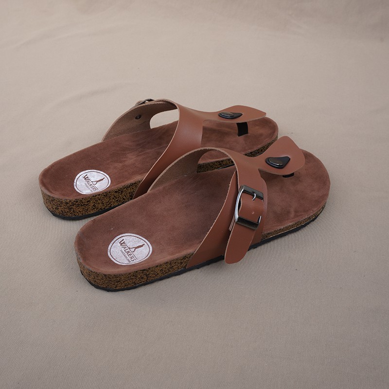 Bayar Di Tempat- Sendal Pria Selop Walkers Jepit1 Tan Sandal Slip On Sandal Slide Selop Keren