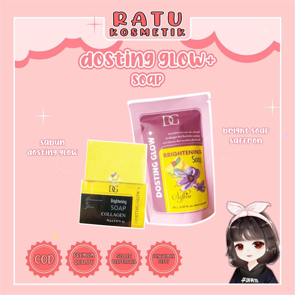 ❤ RATU ❤ Dosting Glow Brightening Soap Saffron 70g | Sabun Whitening Perawatan Kulit Safron Dosting Glow | Sabun Tone Up Brightening