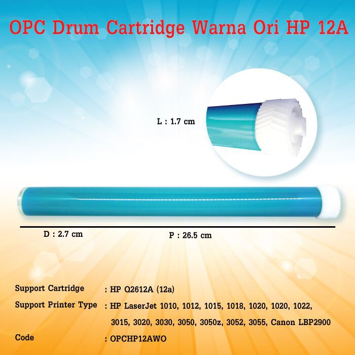 OPC Drum Toner Cartridge HP 12A Warna Ori Canon 303 Printer LaserJet 1010 1020 1022 M1005 LBP2900