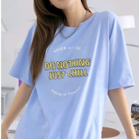 DO NOTHING JUST CHILD KAOS OVERSIZE | KAOS KOREAN Crbn_cloth