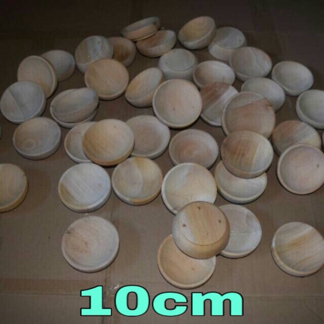 cobek kayu 10cm wadah tempat sambal medium 10cm