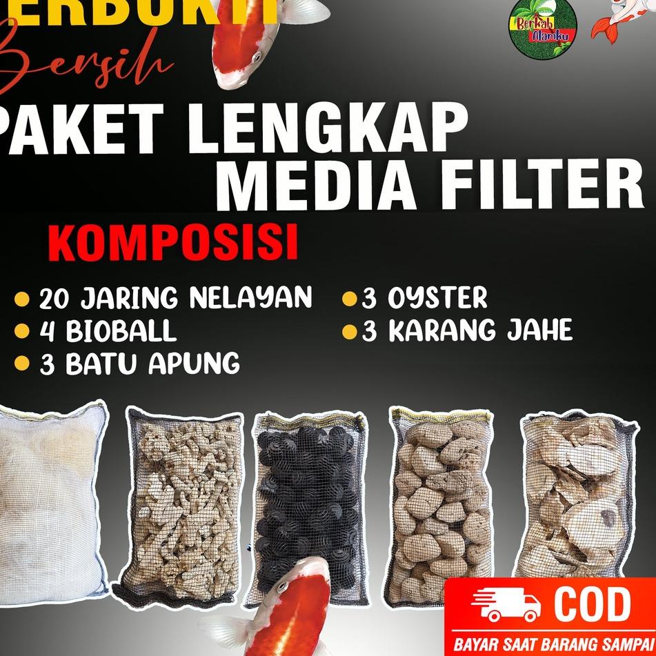 Serbuuuu.. paket lengkap media filter kolam ikan koi filter mekanis filter biologis filter kimiawi