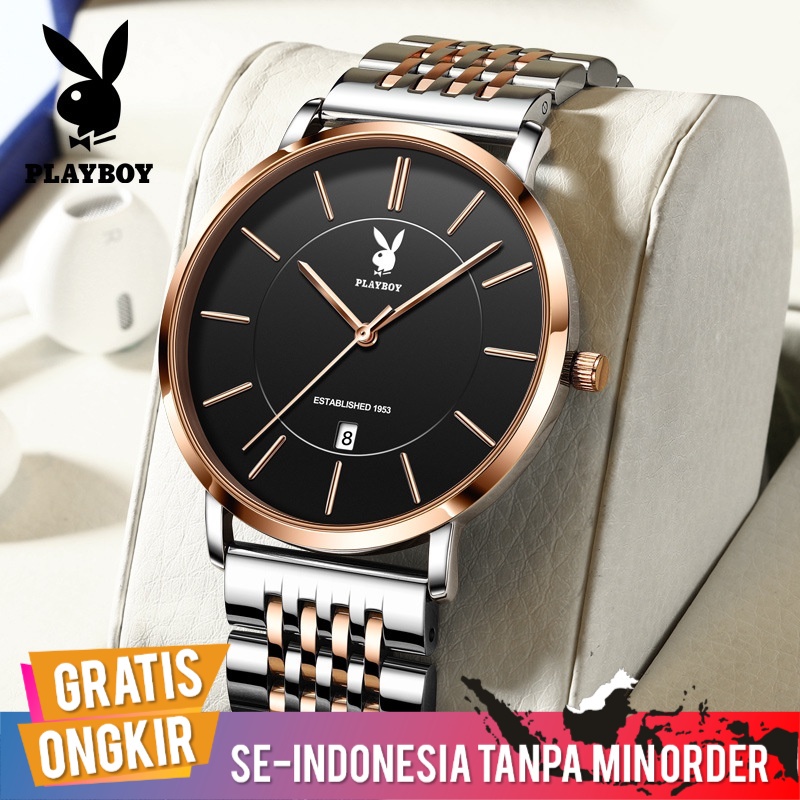 Jam Tangan Pria Import Mewah Playboy Original Quartz Watc High End Best Seller Tiktok