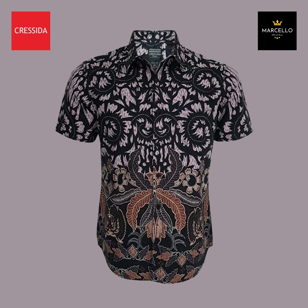Kemeja Cowok Cressida Lengan Pendek Slim Fit