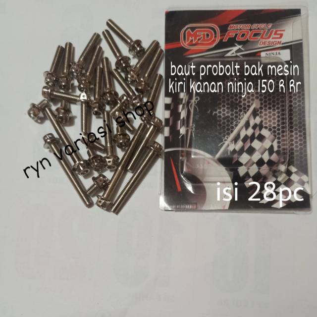 Jual Baut Probolt Crome Chrome Bak Mesin Kiri Kanan Ninja 150 R Rr Baut ...