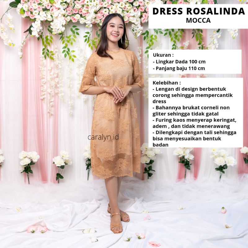 DRESS BRUKAT WANITA KOREA TERBARU DRESS KONDANGAN MURAH ROSALINDA