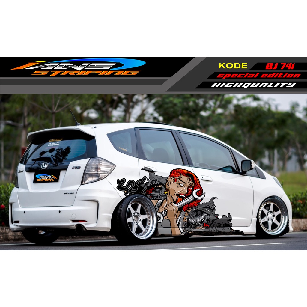 STICKER VARIASI MOBIL HONDA BRIO AGYA JAZZ AVANZA YARIS / DECAL STICKER MOBIL JAZZ / STIKER MOBIL