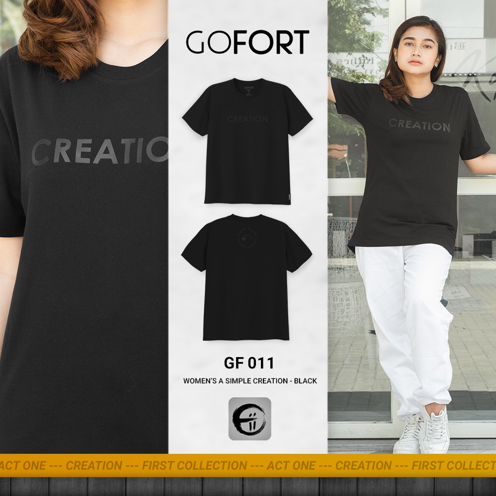 GOFORT TSHIRT WANITA Distro Kaos Lengan Pendek 100% Katun 24S CREATION