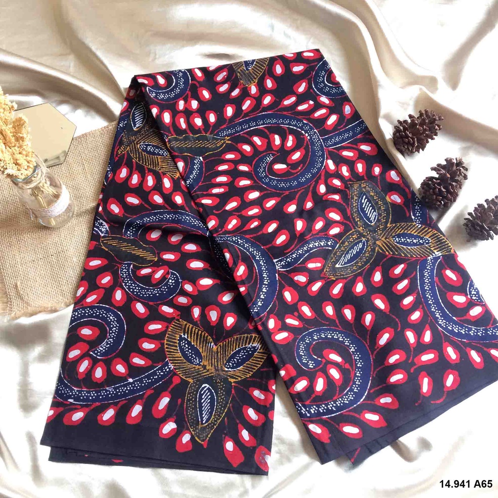 Batik Tulis Asli Madura -Primisima -Klasik -Warna Merah Dan Hitam -Super Elegan -Batik Wanita -Bahan