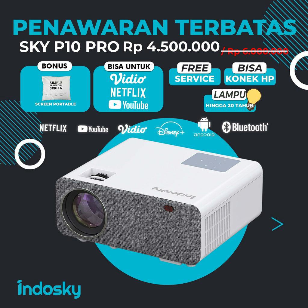 [PENAWARAN TERBATAS] Proyektor Android SKY P10 PRO Original Full HD | INDOSKY P10 Pro | Proyektor 100%  Original | Proyektor HD | Proyektor Portable | Proyektor ber-Garansi | Pusat Proyektor Indonesia