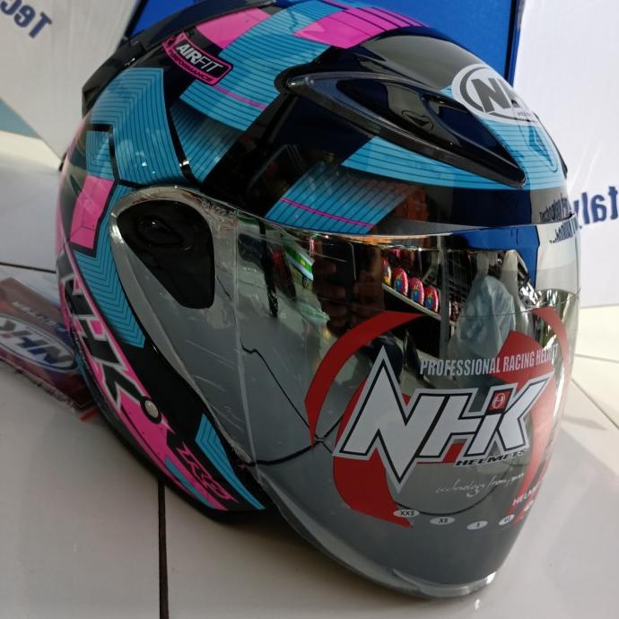 HELM NHK R6 CUBE BLACK/LIGHT PINK ORI