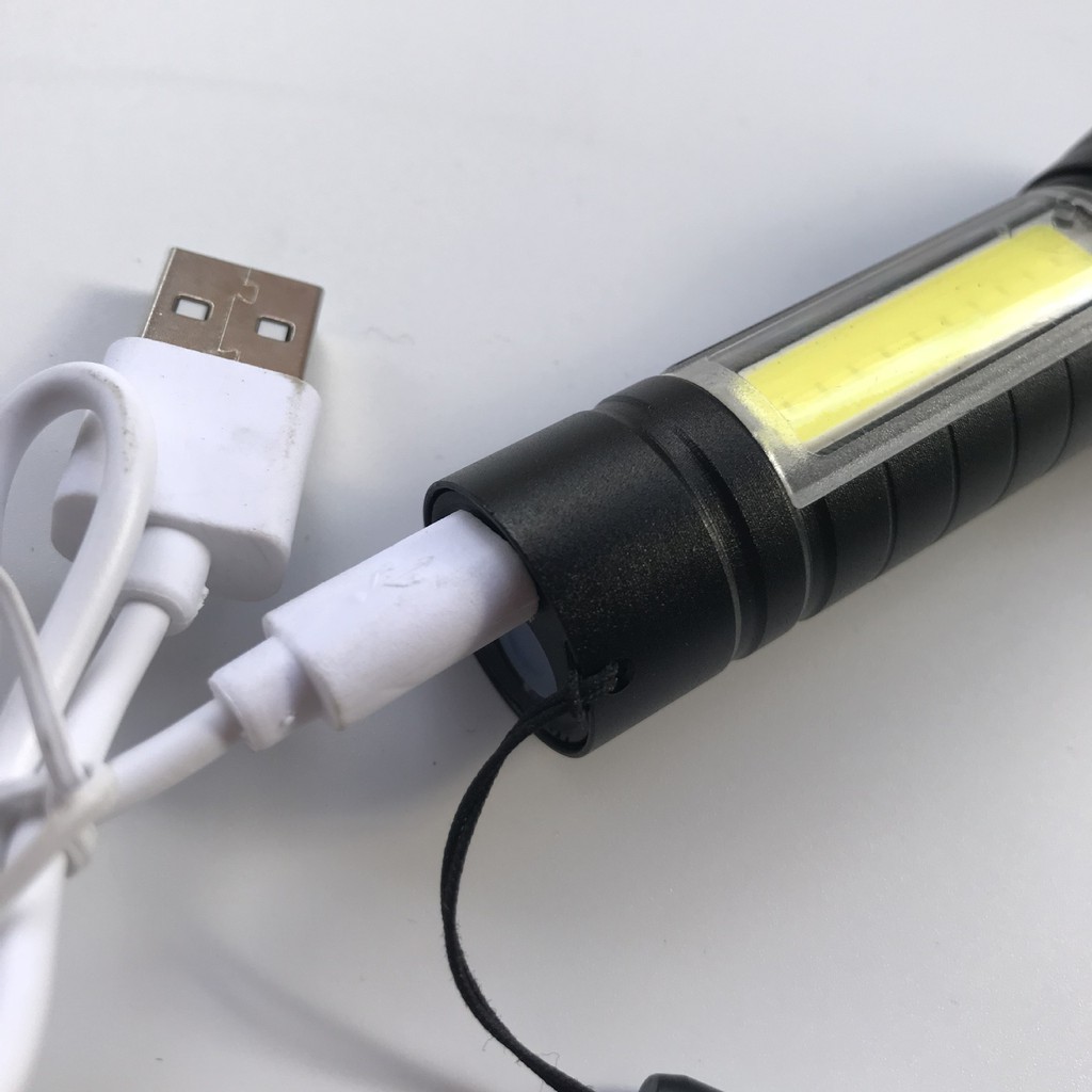 SENTER MINI LED FULL METAL COB USB CHARGE CAS DENGAN BOX HAND TORCH