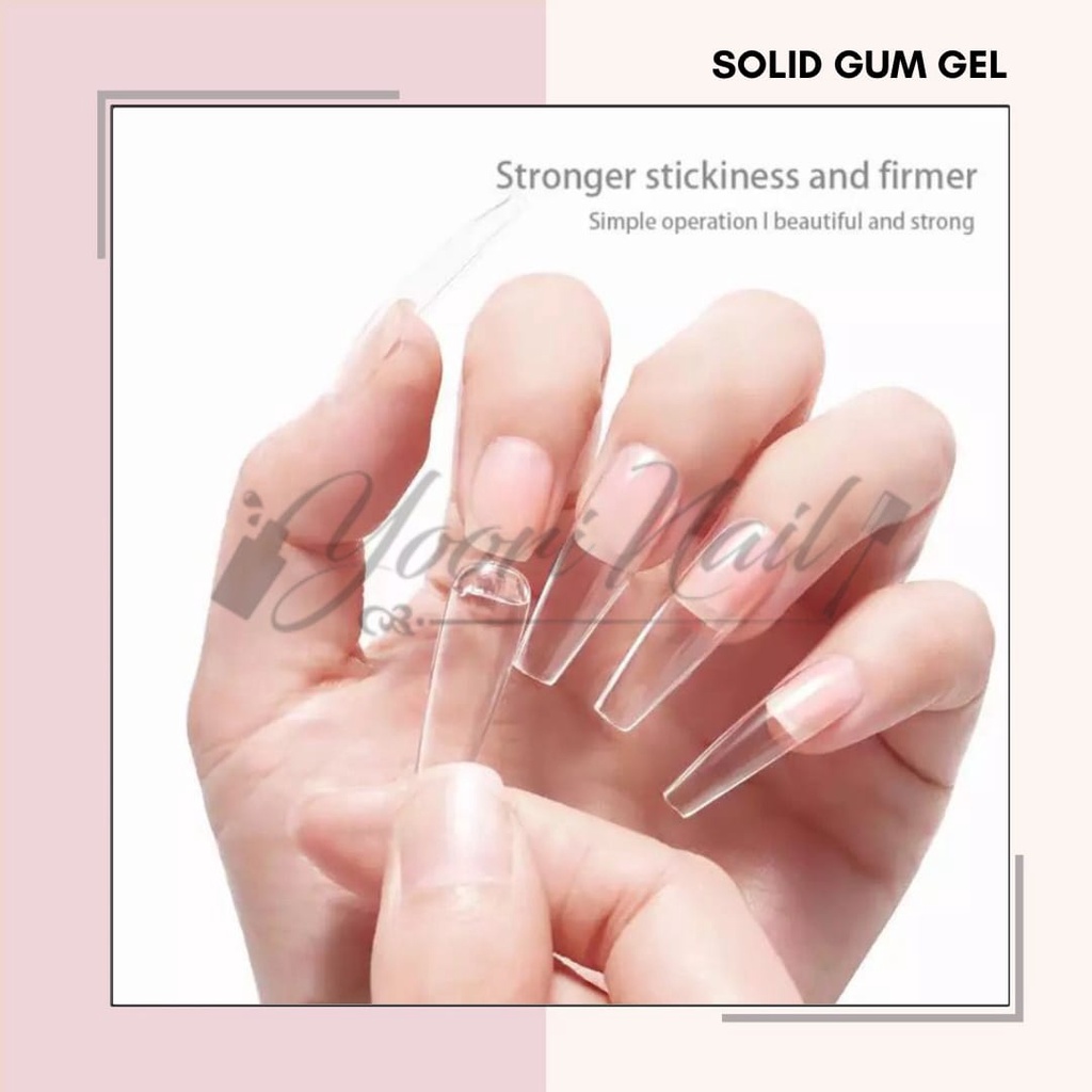 Solid gum gel adhesive extension nails gems glue 4D gel transparant clear