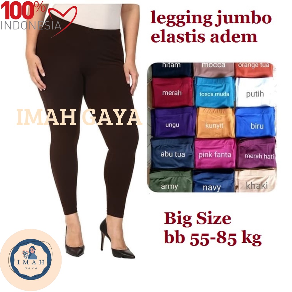 Celana Legging Panjang Wanita Dewasa Super Jumbo Polos Spandek