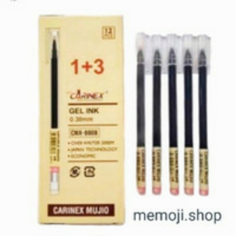 

Bolpoin Gel Carinex Mujio 0.5mm Lusinan 12 Pcs / Pulpen Gel Hitam