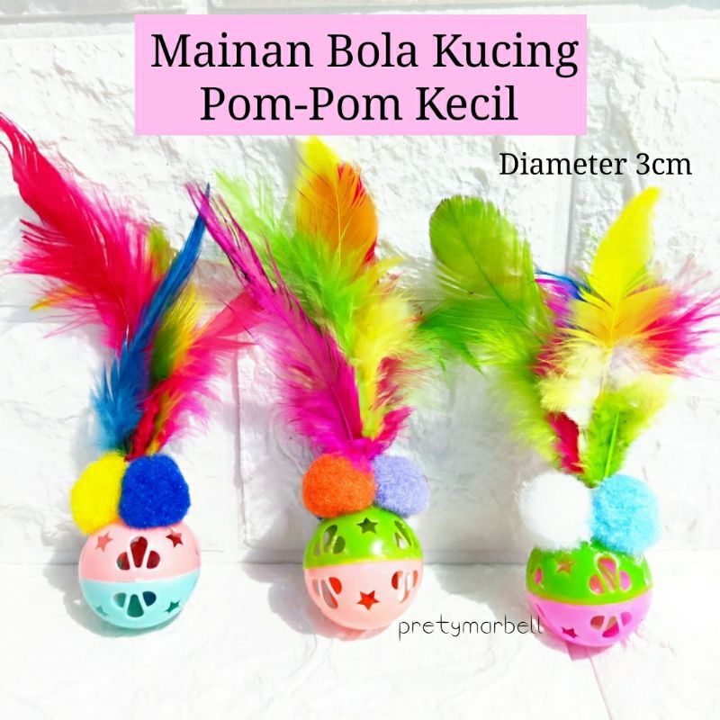 Mainan Bola Kucing Pom-Pom Kecil Cat Toys Murah Blitar