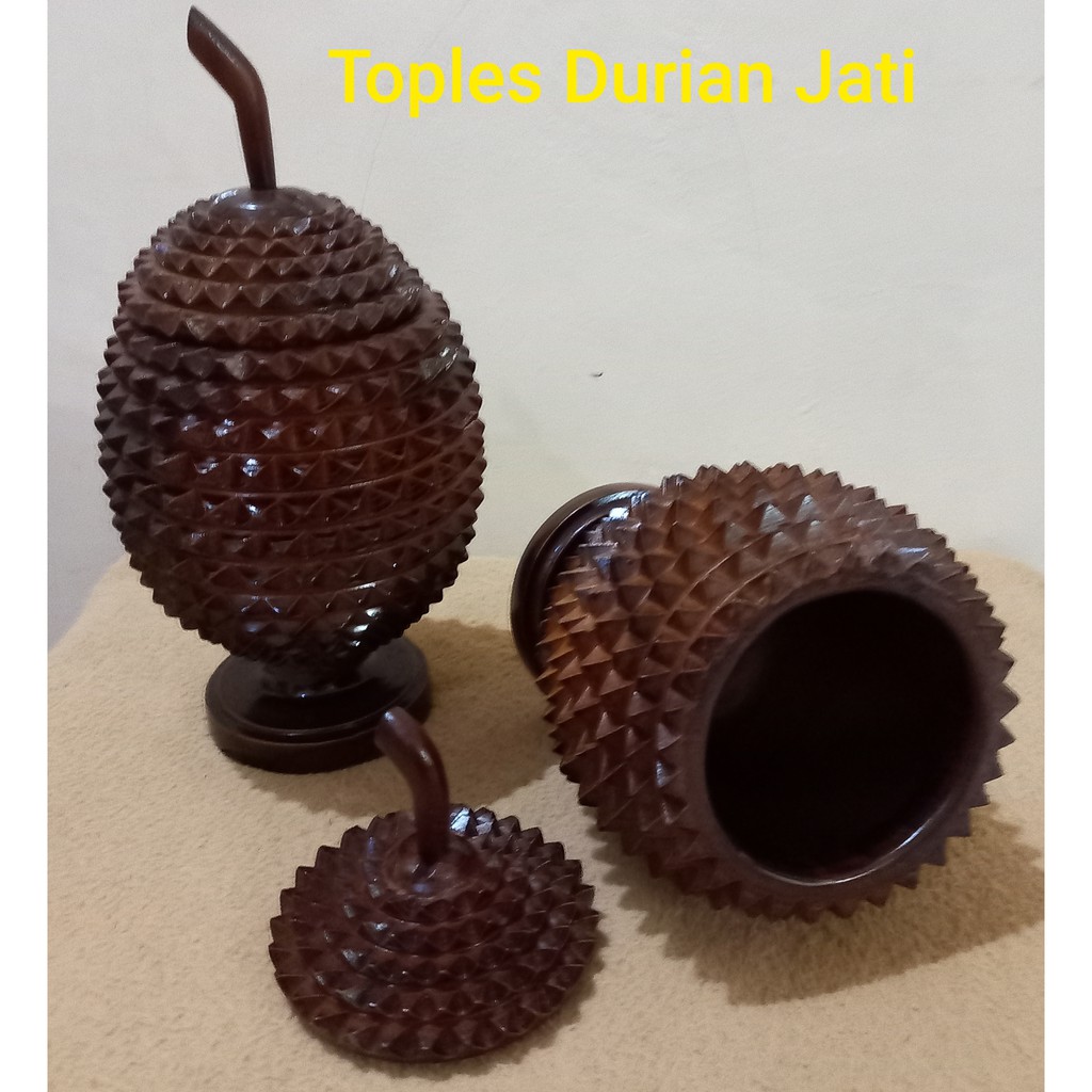 Pajangan Toples Durian kayu Jati