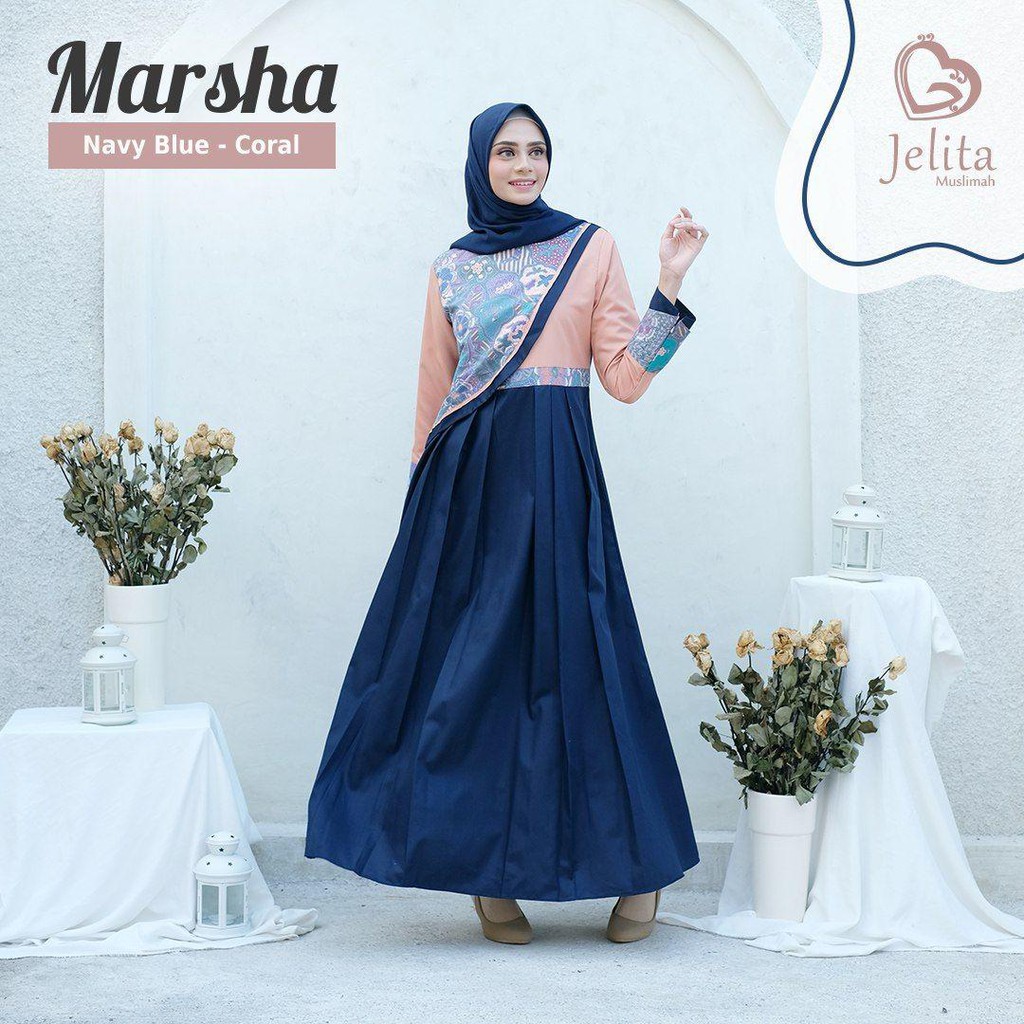 GAMIS MARSHA DRESS JELITA MUSLIMAH FASHION MUSLIM