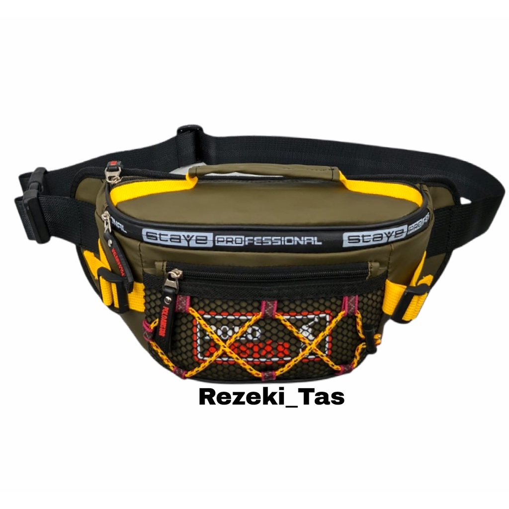 Tas Selempang Pria Terbaru Waterproof Original Polo Amstar Bahan Ballon Tebal Waistbag Tas Pinggang