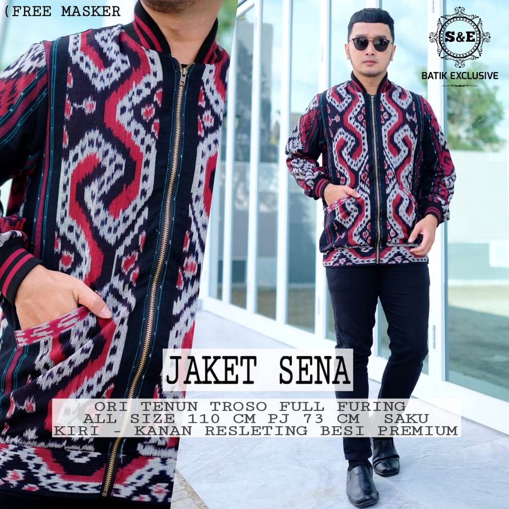 JAKET PRIA JAKET TENUN TROSO ORIGINAL S&E BATIK SOLO