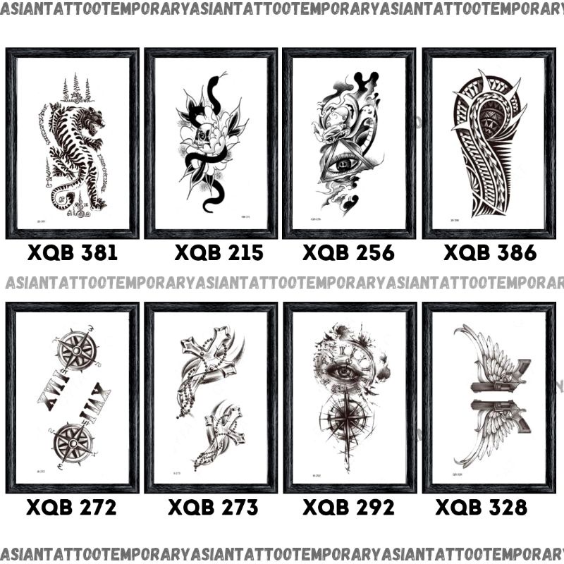 Tatto TAHAN AIR/Kode XQB ukuran 21x11cm/tatto temporer /tato temporary/asiantattoot temporary/tattoo