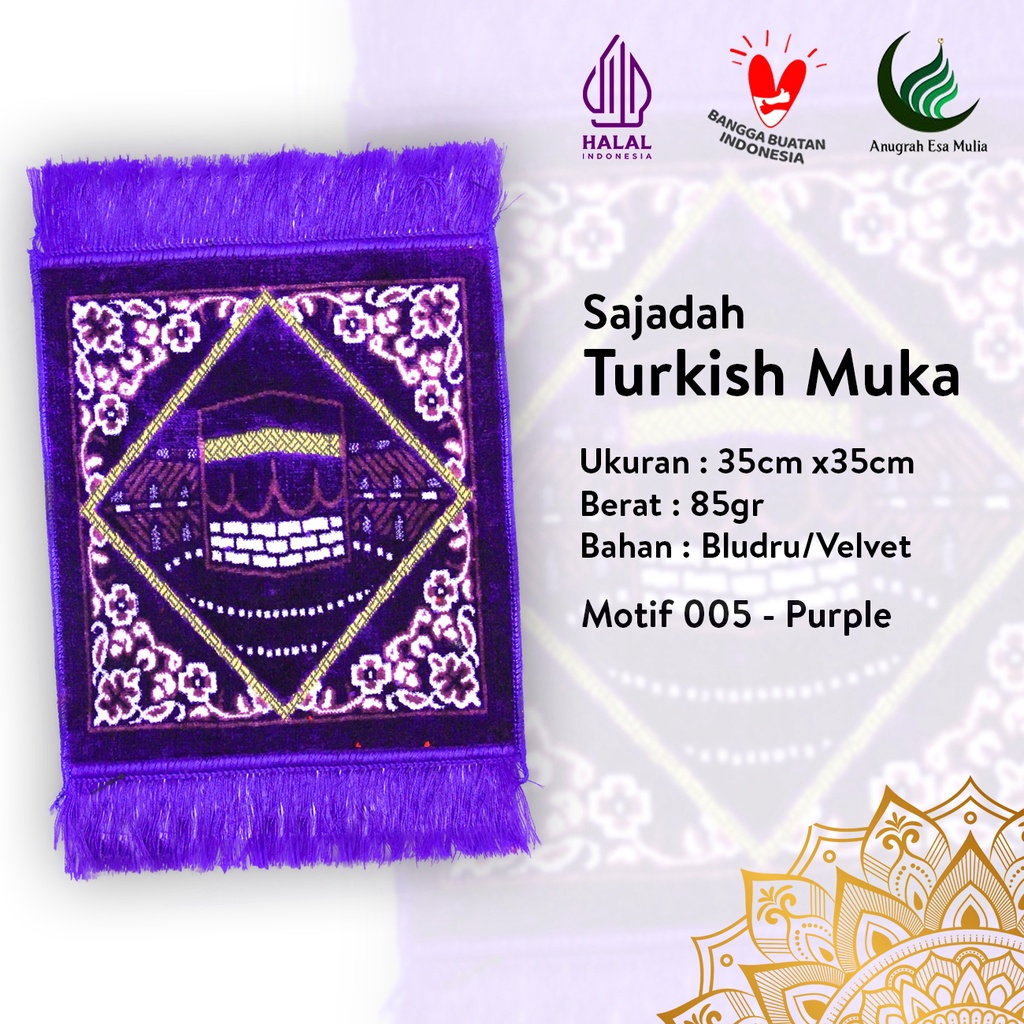 Sajadah Muka Tebal &amp; Lembut | Turkish Muka | Uk. 35x35 | Minimalis | Terlaris | Termurah | Terbaik | Lembut | Tebal | Travel | Simple