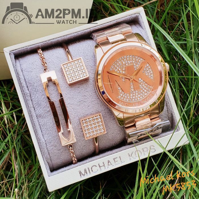 Suplier Set Gelang + Jam Michael K*rs Runway Rose MK5853 Ori B*