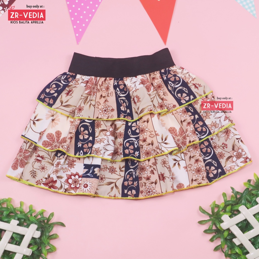 Rok Tumpuk Motif uk 3-4 Tahun / Rok Anak Perempuan Cewek Murah Skirt Pendek Polos Lucu Grosir Cewek