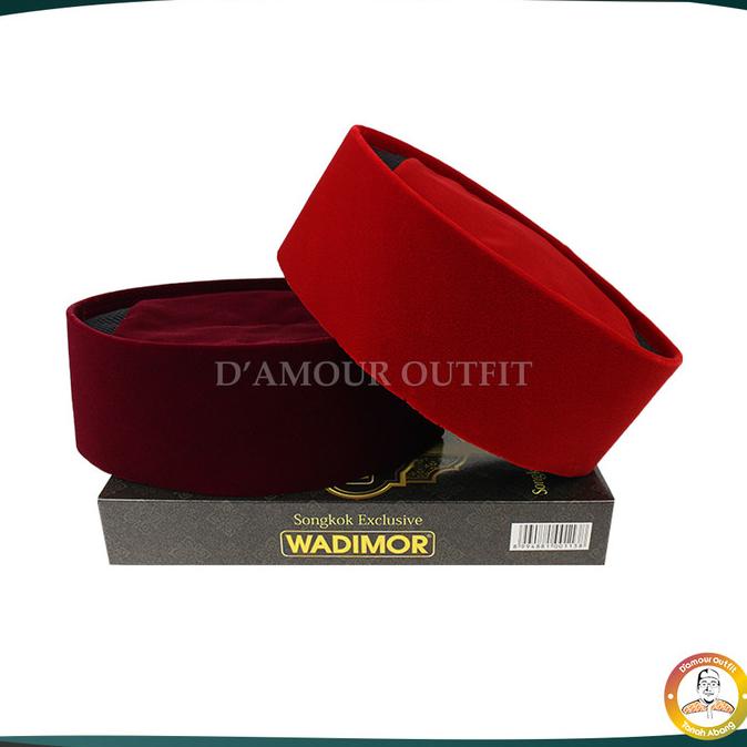 Peci Songkok Kopiah Wadimor AC Merah Dan Maroon Tinggi 9,10 Nomor 4-9