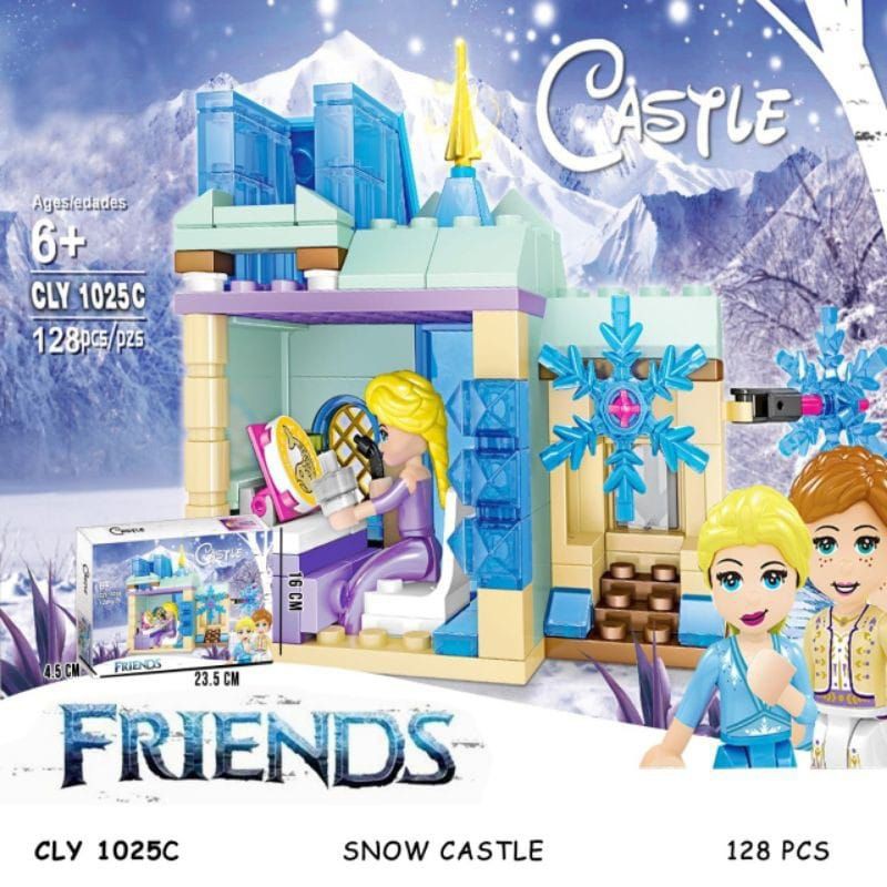 Mainan Blok Block Balok Susun Anak Perempuan Snow Castle CLY 1025