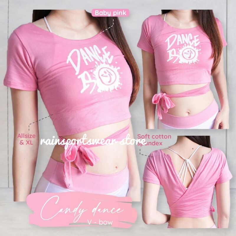 RAINSPORTSWEAR- CANDY DANCE V BOW VLTN - BAJU OLAHRAGA WANITA - SENAM AEROBIC ZUMBA YOGA FITNESS BEL