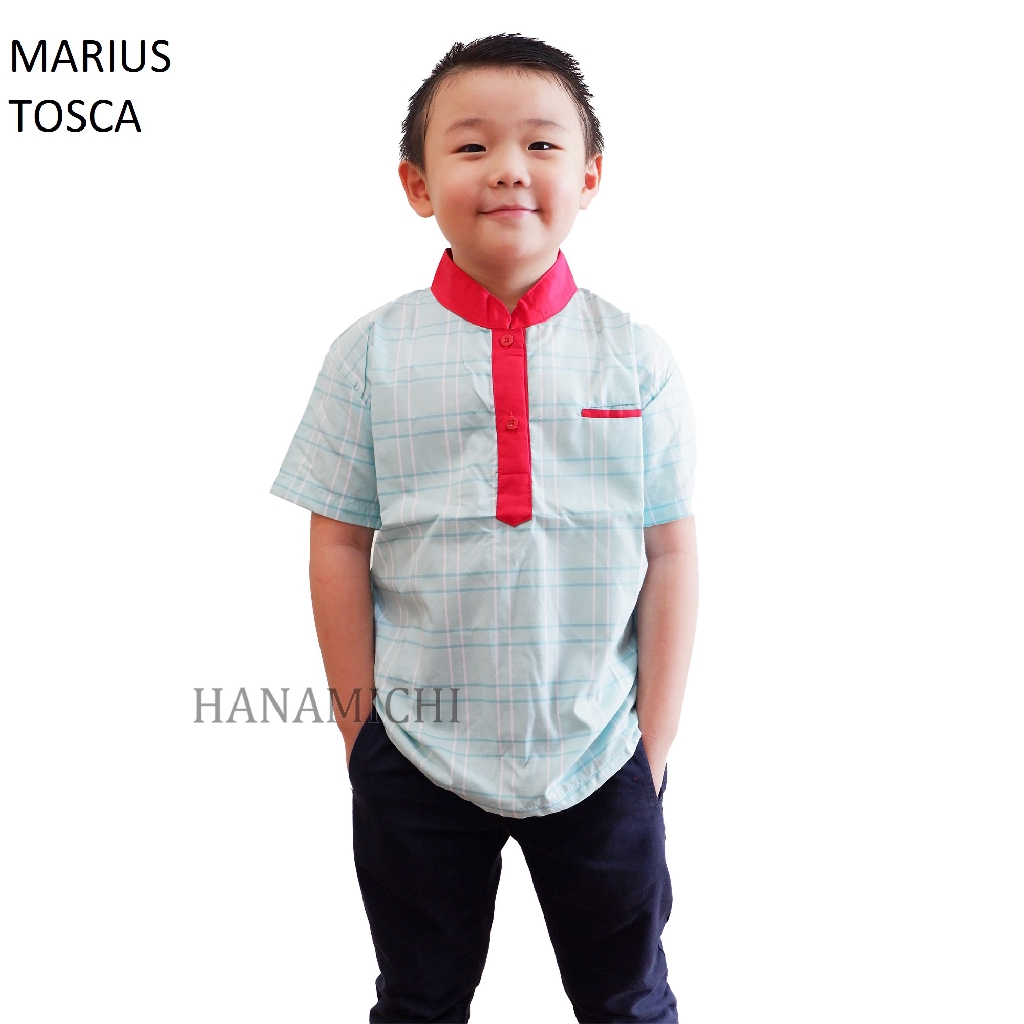 Hanamichi MARIUS Baju Atasan Kemeja Anak Lengan Pendek