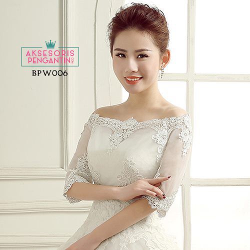 [READY STOCK] BOLERO PESTA AKSESORIS WEDDING BROKAT LACE PUTIH BPW006