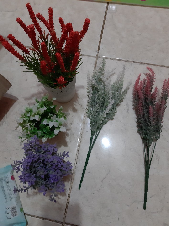 Vas Unik Bunga Plastik Tanaman Rumput Lolipop Shabbychic Untuk Hiasan Sudut Ruangan - Vb03