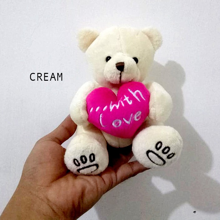 Teddy Bear love souvernir 15cm love boneka merchandise lempar wedding gif hampers