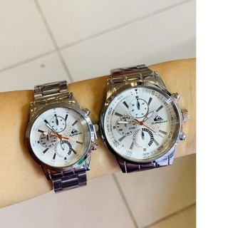 Jam Tangan Pria/Wanita/Couple New Quicksilver Rantai Crono Hiasan 3 Warna