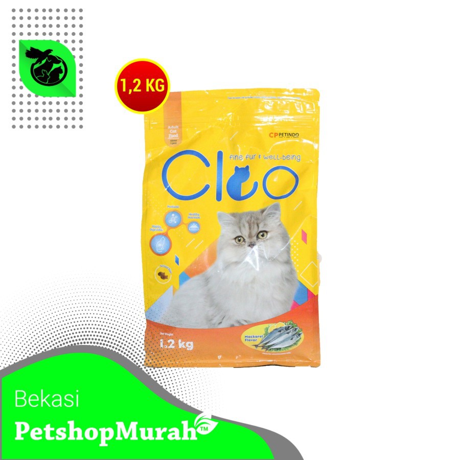 Makanan Kering Kucing dewasa CLEO Mackerel 1.2 kg dry food adult Murah