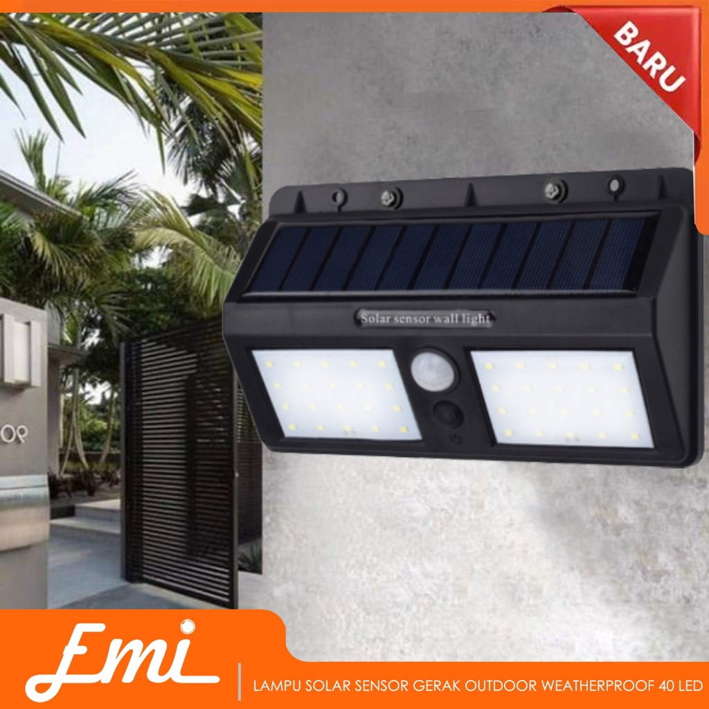 Lampu Solar 4W Sensor Gerak Outdoor Waterproof 20 LED 460 Lumens 5000K