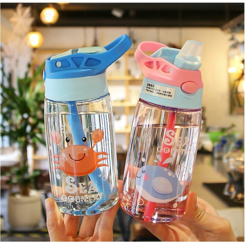 Termurah Botol Minum Anak Sedotan Motif Animal Sea Country 480ml - Tempat Minum Anak Karakter  Lucu unik Murah ST