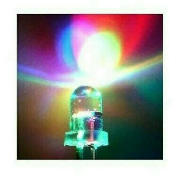 LED 5mm 5 mm 2 Pin 3 Warna RGB Merah Hijau Biru Flashing