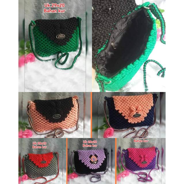 Tas slempang talikur tutup/tas alempang talikur murah/tas talikur jogja/rajut jogja