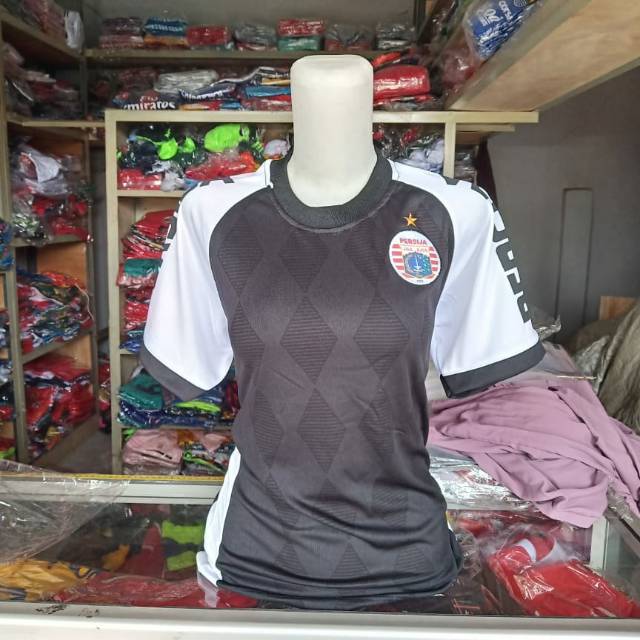 Jersey baju bola latihan persija hitam retro grade ori