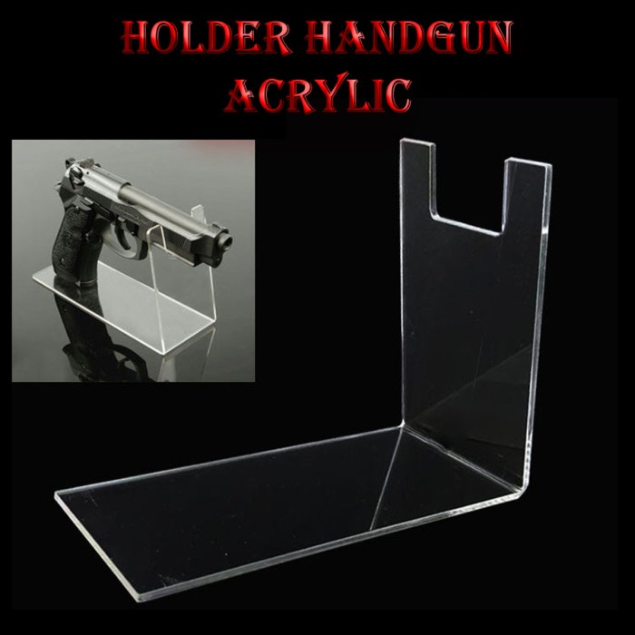 Stand Handgun Acrylic - Tatak Holder Pistol Akrilik Bening AS21