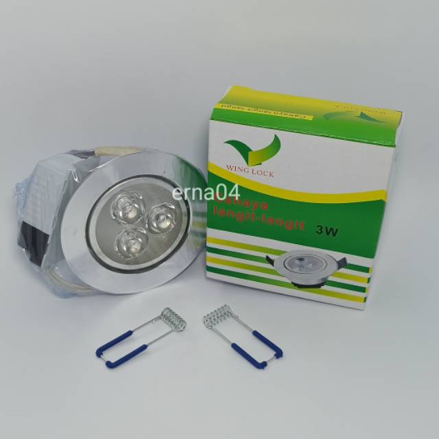 Lampu Downlight LED 3 Mata 3 Watt Putih