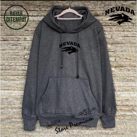 Jaket Sweater ( Hoodie Nevada Premium Text Hitam ) Sweater Hoodie Pria Dan Wanita